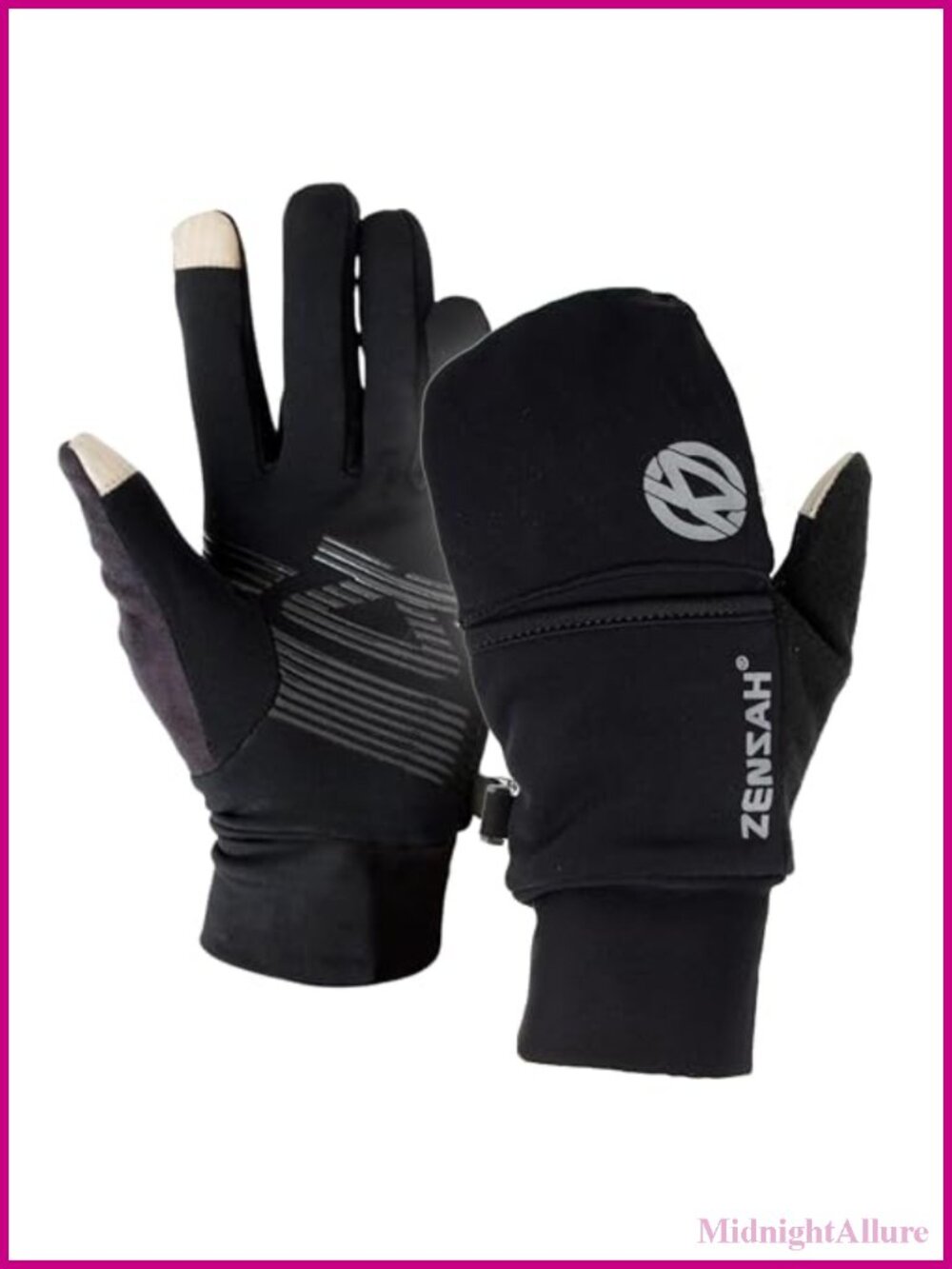Convertible Running Mittens Gloves Touchscreen Fleece Lined Winter